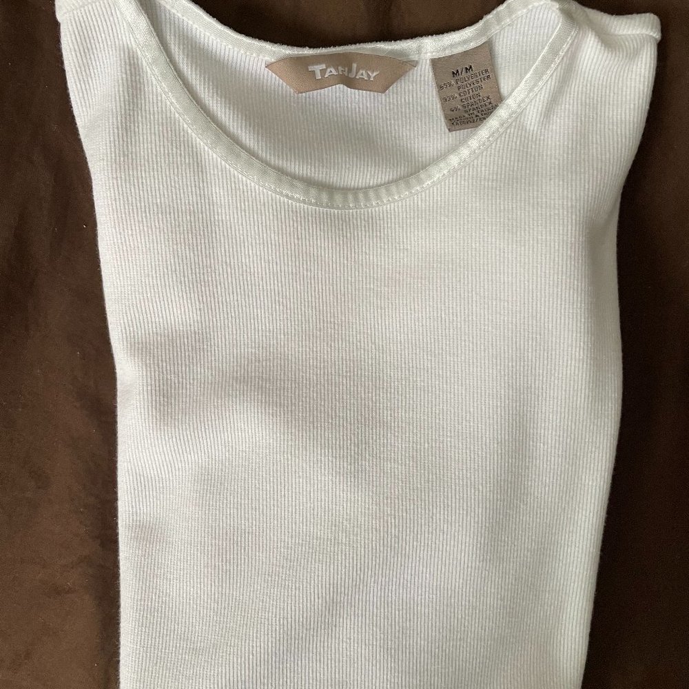 TanJay White Short Sleeve Tee Shirt